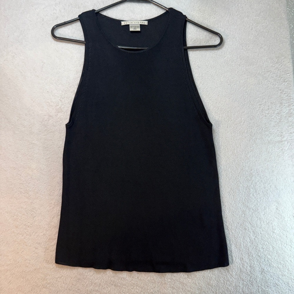 Peter Nygard Black Knit Tank Top Sleeveless Rayon Shell Medium 12191770